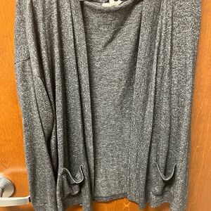 Maurices Gray Cardigan Lightweight Knit Open Front